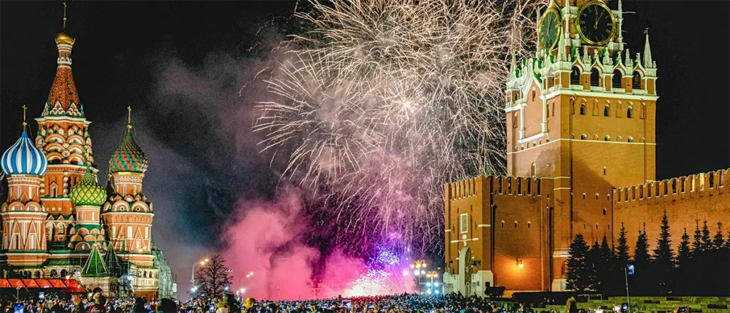 Feuerwerk auf dem Roten Platz