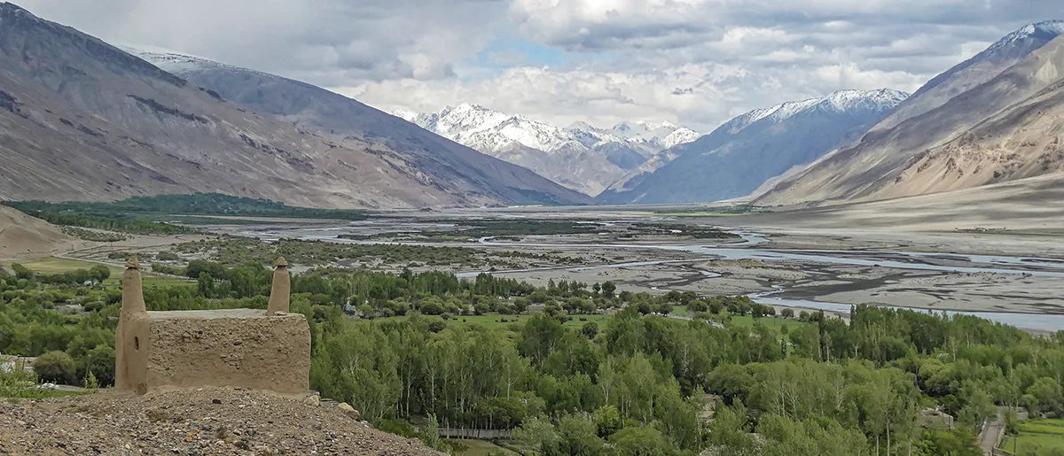 Blick über den Wachandarja im Wachankorridor in Tadschikistan